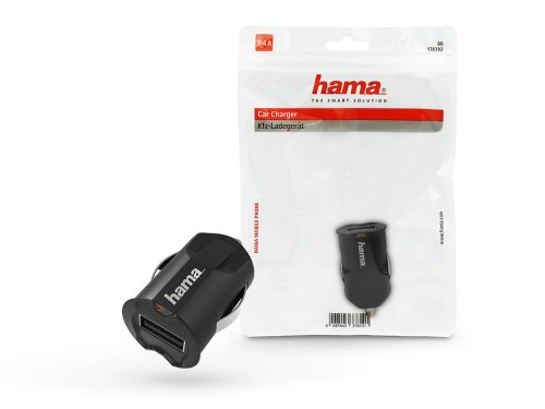 HAMA USB szivargyújtó töltő adapter - 12W - HAMA Picco Car Charger - fekete