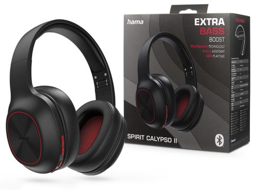 HAMA Wireless Bluetooth sztereó fejhallgató beépített mikrofonnal - HAMA Spirit Calypso II Wireless Headphones - fekete