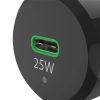 HAMA szivargyújtó töltő adapter Type-C bemenettel + Type-C - Type-C kábel - 25W - HAMA Car Charger Kit with USB-C - fekete