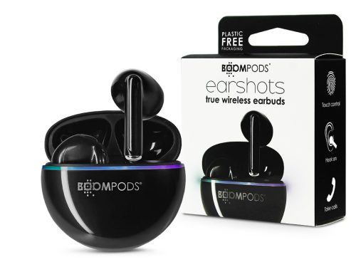 Boompods TWS Bluetooth sztereó headset v5.3 + töltőtok - Boompods EarShots TWS with Charging Case - fekete