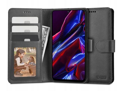 Xiaomi Redmi Note 12 5G/Poco X5 5G oldalra nyíló tok - Tech-Protect Wallet Book Flip - fekete