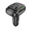 HOCO Bluetooth FM-transmitter / szivargyújtó töltő - 2xUSB + MP3 + PD45W + QC   3.0- HOCO E76 - fekete