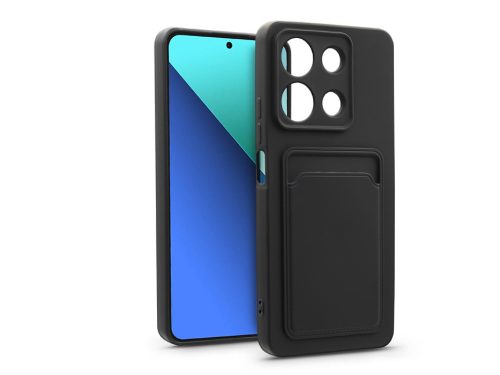 Xiaomi Redmi Note 13 4G szilikon hátlap kártyatartóval - Card Case - fekete