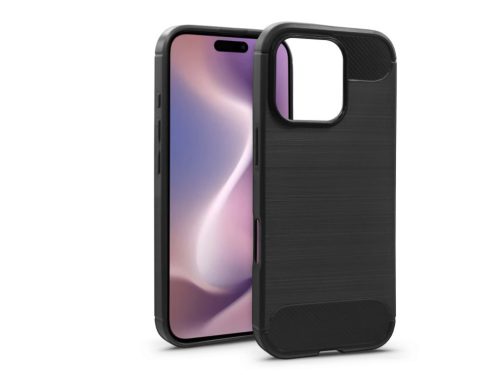 Haffner Carbon szilikon tok - Apple iPhone 16 Pro - fekete