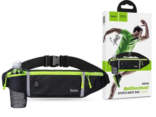 HOCO univerzális övtáska sportoláshoz, túrázáshoz - HOCO Bag05 Multifunctional  Sports Waist Bag - fekete/zöld