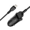 HOCO 2xUSB szivargyújtó töltő adapter + USB - Lightning kábel 1 m-es vezetékkel - 18W - HOCO Z39 Dual Port QC3.0 Quick Car Charger Set - fekete