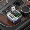 HOCO Bluetooth FM-transmitter / szivargyújtó töltő - 2xUSB + AUX + MP3 + PD30W +QC 3.0 - HOCO E75 - ezüst