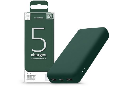 Juice hordozható külső akkumulátor / power bank - 15.000 mAh - Juice ECO 5 -    2xUSB + Type-C - zöld