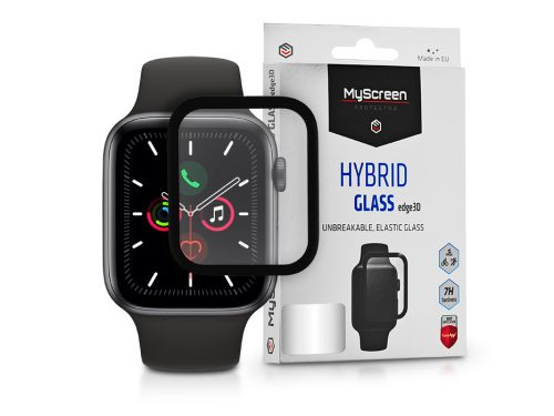 Apple Watch Series 4/5 (44 mm) üveg képernyővédő fólia - MyScreen Protector Hybrid Glass Edge 3D - 1 db/csomag - fekete