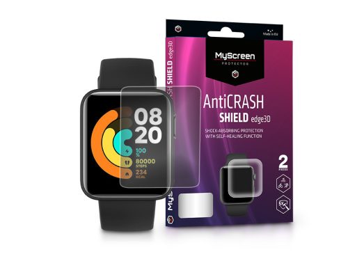 Xiaomi Mi Watch Lite ütésálló képernyővédő fólia - MyScreen Protector AntiCrash Shield Edge3D - 2 db/csomag - átlátszó