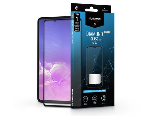 Samsung G770F Galaxy S10 Lite/A915F Galaxy A91 edzett üveg képernyővédő fólia - MyScreen Protector Diamond Glass Lite Edge2.5D Full Glue - fekete