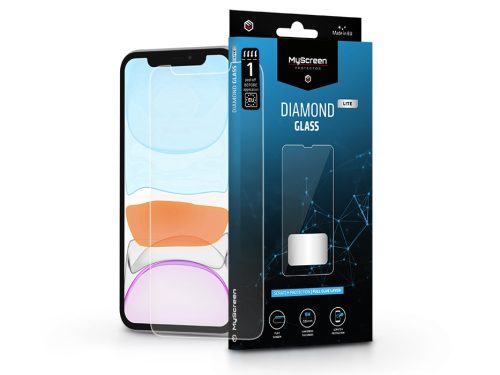 Apple iPhone XR/11 edzett üveg képernyővédő fólia - MyScreen Protector Diamond  Glass Lite Full Glue - átlátszó