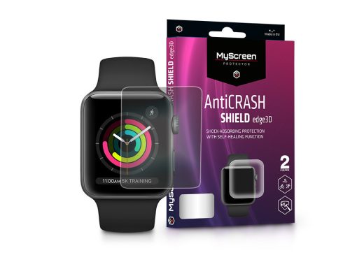 Apple Watch Series 3 (42 mm) ütésálló képernyővédő fólia - MyScreen Protector   AntiCrash Shield Edge3D - 2 db/csomag - átlátszó