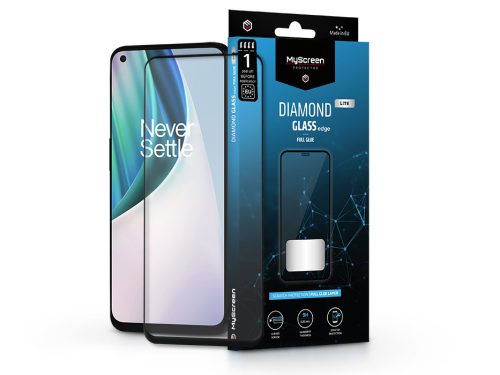 OnePlus Nord N10 5G/N200 5G edzett üveg képernyővédő fólia - MyScreen Protector Diamond Glass Lite Edge2.5D Full Glue - fekete