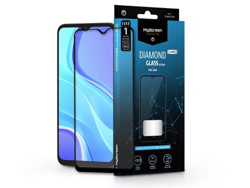 Xiaomi Redmi 9 edzett üveg képernyővédő fólia - MyScreen Protector Diamond GlassLite Edge2.5D Full Glue - fekete