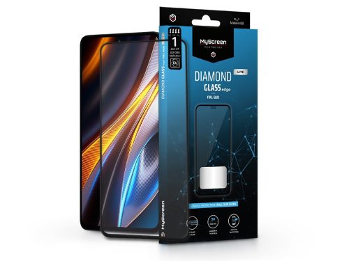 Xiaomi Poco X4 GT/X4 GT Pro edzett üveg képernyővédő fólia - MyScreen Protector Diamond Glass Lite Edge2.5D Full Glue - fekete