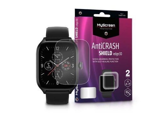 Amazfit GTS 4 ütésálló képernyővédő fólia - MyScreen Protector AntiCrash Shield Edge3D - 2 db/csomag - átlátszó