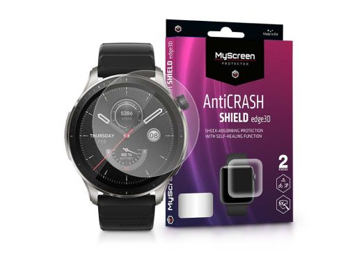 Amazfit GTR 4 ütésálló képernyővédő fólia - MyScreen Protector AntiCrash Shield Edge3D - 2 db/csomag - átlátszó