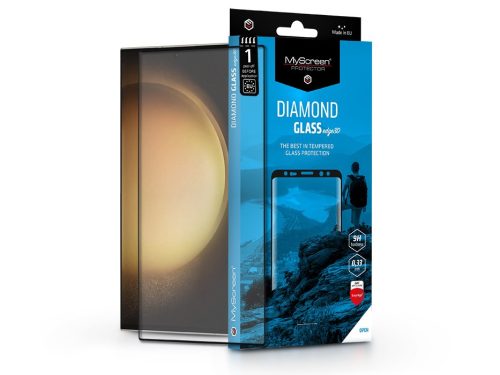 Samsung SM-S918 Galaxy S23 Ultra edzett üveg képernyővédő fólia ívelt kijelzőhöz- MyScreen Protector Diamond Glass Edge3D - fekete