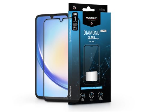 Samsung SM-A346 Galaxy A34 5G edzett üveg képernyővédő fólia - MyScreen         Protector Diamond Glass Lite Edge2.5D Full Glue - fekete