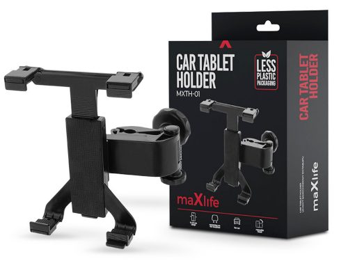 Maxlife fejtámlára szerelhető telefon/tablet autós tartó - Maxlife  MXTH-01 Car Tablet Holder - fekete