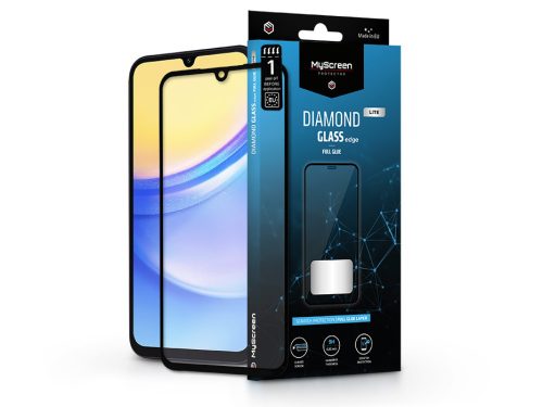 Samsung A156 Galaxy A15 5G edzett üveg képernyővédő fólia - MyScreen Protector  Diamond Glass Lite Edge2.5D Full Glue - fekete