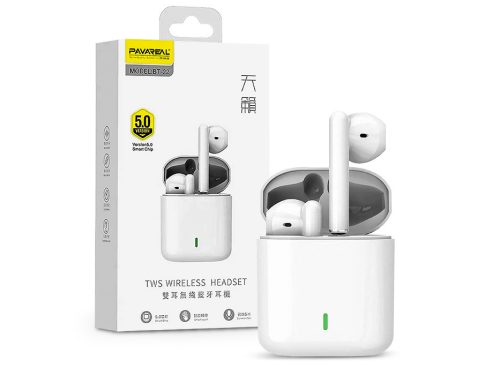 Pavareal TWS Bluetooth sztereó headset v5.0 + töltőtok - Pavareal BT-22 True    Wireless Earphones with Charging Case - fehér