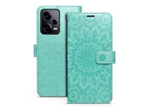 Xiaomi Redmi Note 12 Pro 5G/Poco X5 Pro 5G oldalra nyíló tok - Mezzo Book Flip -mandala zöld