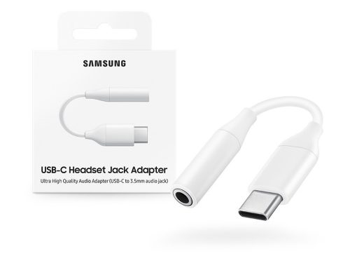 Samsung gyári Type-C - 3,5 mm jack átalakító adapter - Samsung EE-UC10JUWEGUS - fehér