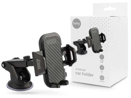 Setty műszerfalra / szélvédőre helyezhető autós tartó - Setty US-T1 Universal   Car Holder - fekete