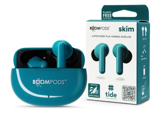 Boompods TWS Bluetooth sztereó headset v5.3 + töltőtok - Boompods Skim Ocean TWS with Charging Case - kék