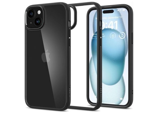 Apple iPhone 15 ütésálló hátlap - Spigen Ultra Hybrid - fekete/átlátszó