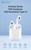 Devia TWS Bluetooth sztereó headset v5.3 + töltőtok - Devia Kintone Series TWS  Earphone Full-Functional Type-C - fehér