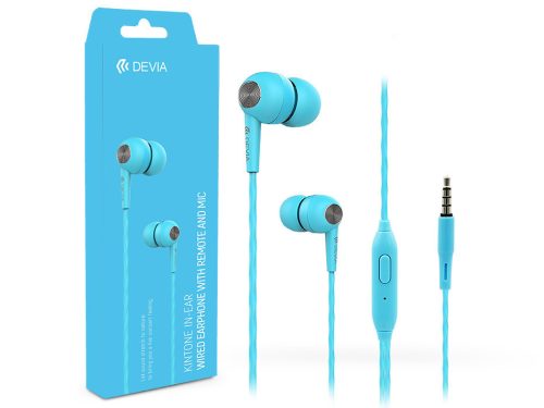 Devia sztereó felvevős fülhallgató - 3,5 mm jack - Devia Kintone In-Ear Wired   Earphones - kék