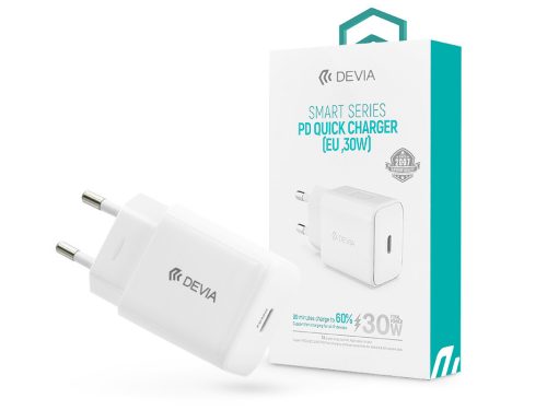 Devia hálózati töltő adapter Type-C bemenettel - 30W - Devia Smart Series PD3.0 Quick Charger - fehér