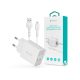 Devia Smart 2xUSB hálózati töltő adapter + USB - Lightning USB kábel 1 m-es     vezetékkel - 12W - Devia Smart Series Charger Suit With Lightning Cable - fehér