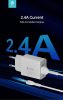 Devia Smart 2xUSB hálózati töltő adapter + USB - Lightning USB kábel 1 m-es     vezetékkel - 12W - Devia Smart Series Charger Suit With Lightning Cable - fehér