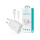 Devia Smart 2xUSB hálózati töltő adapter + USB - micro USB kábel 1 m-es         vezetékkel - 12W - Devia Smart Series Charger Suit With Micro Cable - fehér