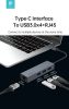 Devia USB Type-C - USB 3.1 + RJ45 + 3xUSB 3.0 elosztó/adapter - Devia Leopard   Series 5 in 1 Hub - szürke