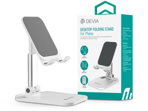 Devia asztali telefon/tablet tartó - Devia Desktop Folding Stand ForPhone -     fehér