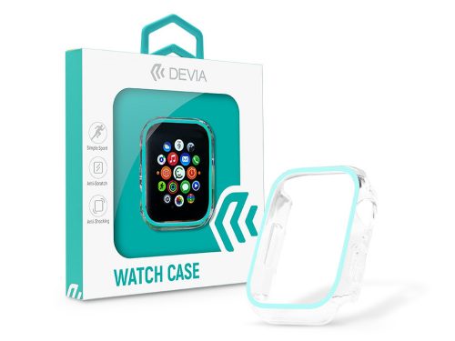 Apple Watch szilikon védőtok - Devia Luminous Series Shockproof Case For iWatch - 44 mm - kékes zöld