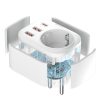 Devia hálózati csatlakozóaljzat 2xUSB + Type-C PD kimenettel - Devia Smart      Series 2A+C PD 20W Auto Power Socket - fehér