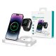 Devia Qi univerzális vezeték nélküli töltő állomás - 15W - Devia Smart Series 3 In 1 Bracket Wireless Charger for Smartphone + iWatch + Airpods - fehér