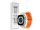 Apple Watch szilikon sport szíj - Deluxe Series Sport6 Silicone Two-tone Watch Band - 38/40/41 mm - starlight/orange