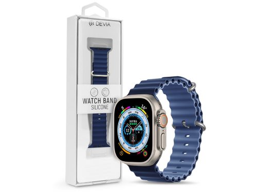 Apple Watch szilikon sport szíj - Deluxe Series Sport6 Silicone Two-tone Watch  Band - 42/44/45/49 mm - kék