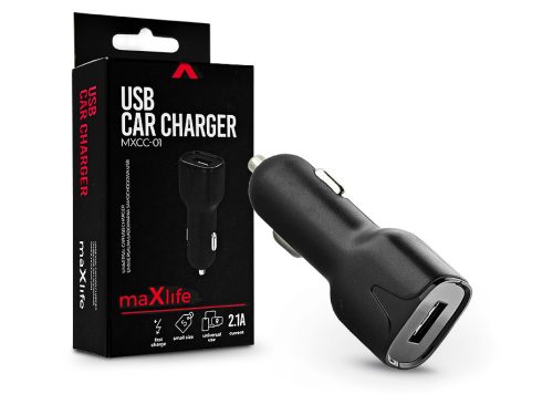 Maxlife USB szivargyújtó töltő adapter - 10W - Maxlife MXCC-01 USB Car Fast     Charger - fekete