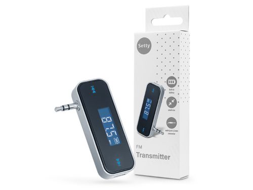 Setty Bluetooth FM-transmitter/autós kihangosító AUX csatlakozóval - Setty      TFM-01 - fekete/ezüst