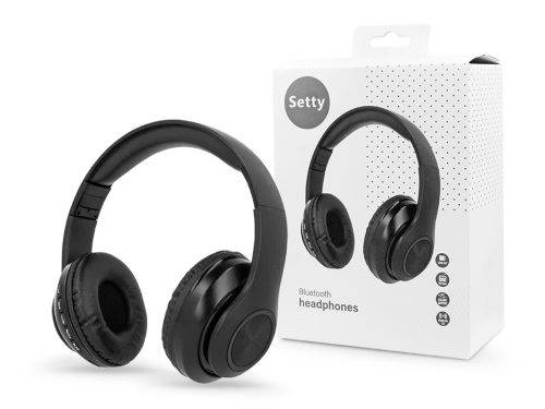 Setty Wireless Bluetooth sztereó fejhallgató beépített mikrofonnal, FM-rádióval,microSD kártyaolvasóval - Setty Bluetooth Headphones - fekete