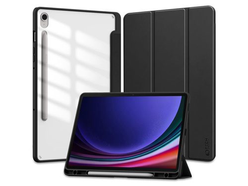 Samsung X510/X516B Galaxy Tab S9 FE 10.9 tablet tok (Smart Case) on/off         funkcióval, Pencil tartóval - Tech-Protect Hybrid - fekete (ECO csomagolás)