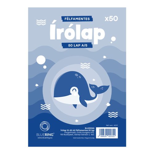 Írólap A5, 10-50 félfamentes 50lap Bluering®